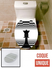 Housse de toilette - Décoration abattant wc Queen Chess