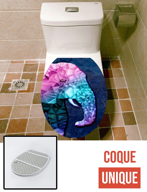 Housse de toilette - Décoration abattant wc rainbow elephant
