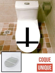 Housse de toilette - Décoration abattant wc Croix inversé