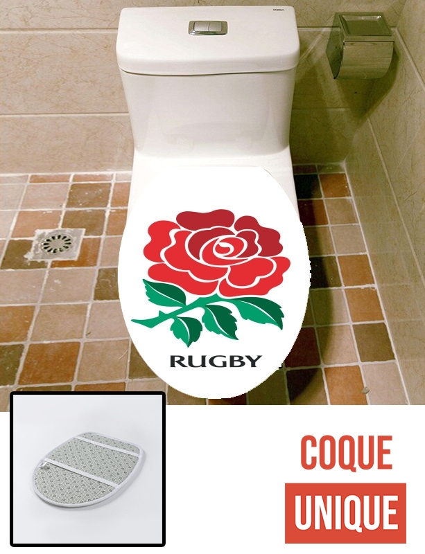 Housse de toilette - Décoration abattant wc Rose Flower Rugby England