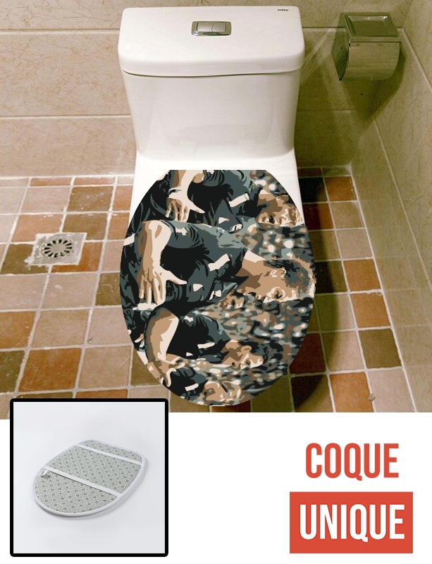 Housse de toilette - Décoration abattant wc Rugby Haka