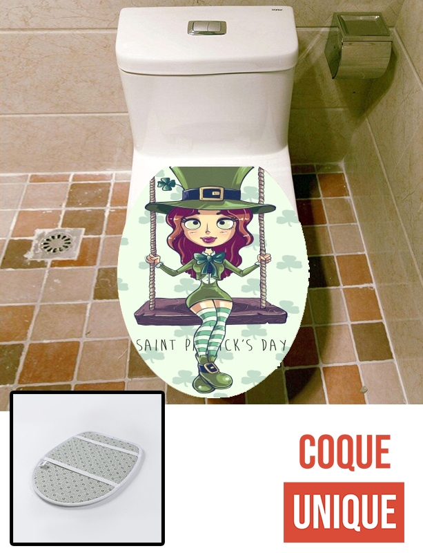 Housse de toilette - Décoration abattant wc Saint Patrick's Girl