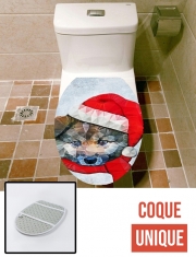 Housse de toilette - Décoration abattant wc Santa Dog