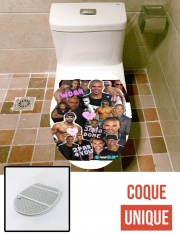 Housse de toilette - Décoration abattant wc Shemar Moore collage
