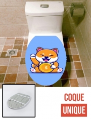 Housse de toilette - Décoration abattant wc Shiba Inu Crypto