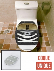 Housse de toilette - Décoration abattant wc Chaussure All Star noire