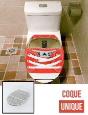 Housse de toilette - Décoration abattant wc Chaussure All Star Rouge