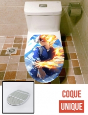 Housse de toilette - Décoration abattant wc shoto todoroki ice and fire