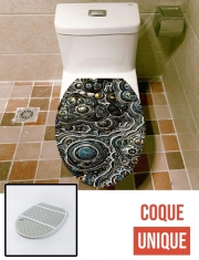 Housse de toilette - Décoration abattant wc Silver glitter bubble cells