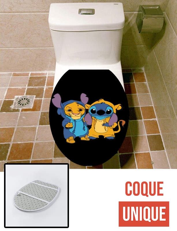 Housse de toilette - Décoration abattant wc Simba X Stitch best friends