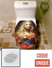 Housse de toilette - Décoration abattant wc Supergirl V3