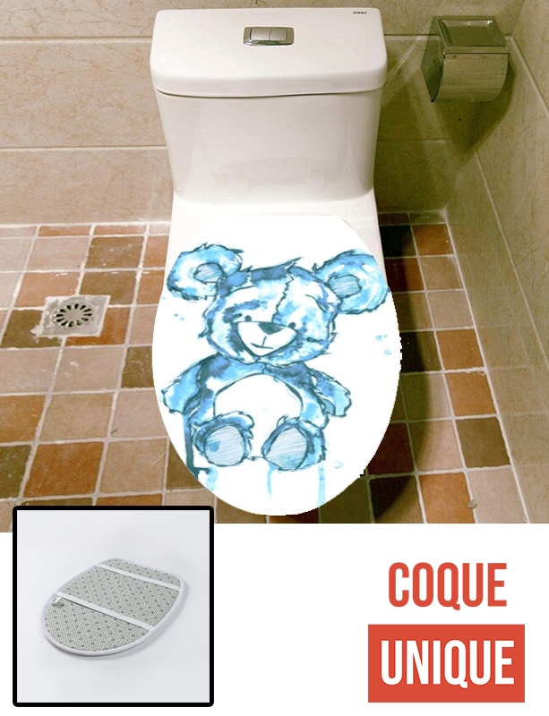 Housse de toilette - Décoration abattant wc Teddy Bear Bleu
