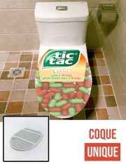 Housse de toilette - Décoration abattant wc tic Tac Orange Citron