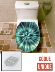 Housse de toilette - Décoration abattant wc TIE DYE - GREEN AND BLUE