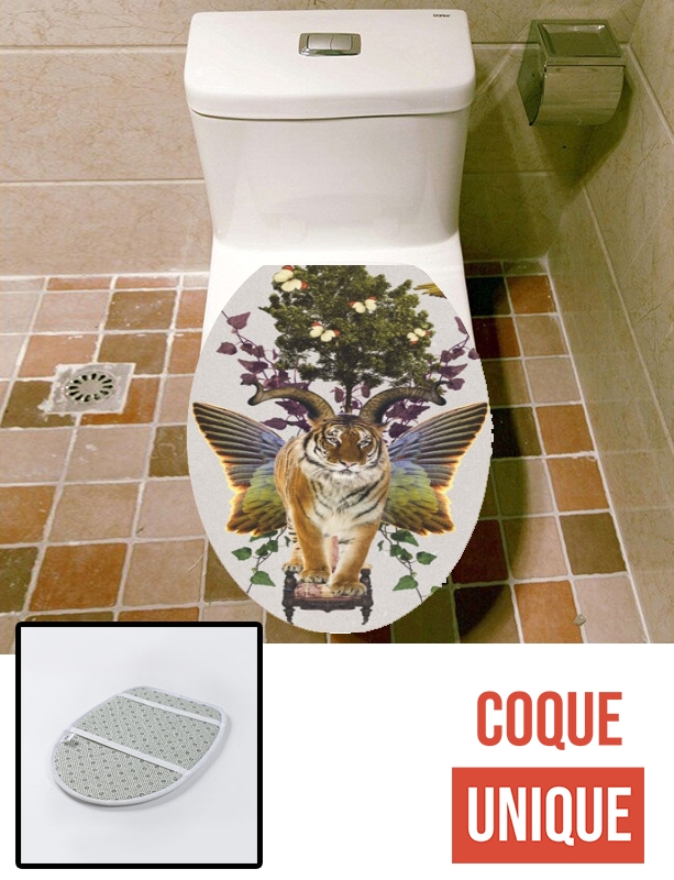 Housse de toilette - Décoration abattant wc Tigre Démon