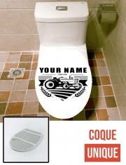 Housse de toilette - Décoration abattant wc Tracteur Logo personnalisable prénom date de naissance