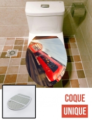 Housse de toilette - Décoration abattant wc Train rouge a grande vitesse