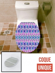 Housse de toilette - Décoration abattant wc Tribalfest pink and purple aztec