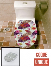 Housse de toilette - Décoration abattant wc Fleur passion tropicale