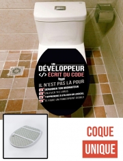 Housse de toilette - Décoration abattant wc Un développeur écrit du code Stop