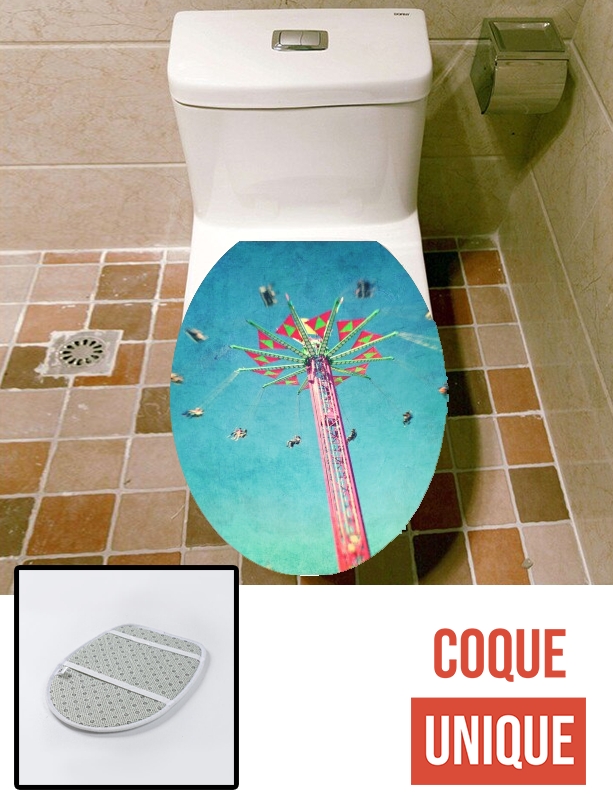 Housse de toilette - Décoration abattant wc Manège Chaise Volante