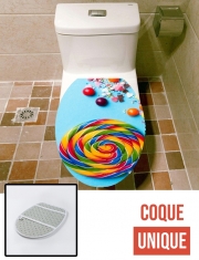 Housse de toilette - Décoration abattant wc Waffle Cone Candy Lollipop