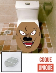Housse de toilette - Décoration abattant wc Loup-garou Face