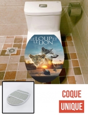 Housse de toilette - Décoration abattant wc Le loup et le lion