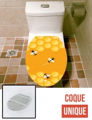 Housse de toilette - Décoration abattant wc Yellow hive with bees