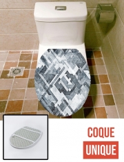 Housse de toilette - Décoration abattant wc zig,zag,black and white