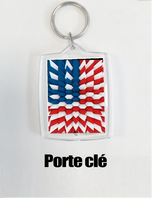Porte clé photo 3D Poly USA flag