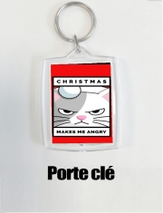 Porte clé photo Christmas makes me Angry cat