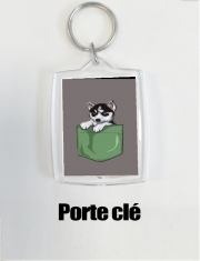 Porte clé photo Husky Dog in the pocket