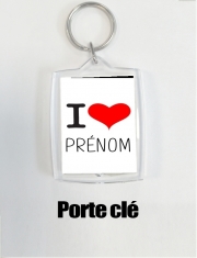 Porte clé photo I love Prénom - Personnalisable avec nom de ton choix