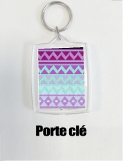 Porte clé photo Tribal Chevron in pink and mint glitter
