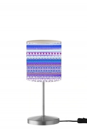 Lampe de table Aztec Tribal ton bleu et violet
