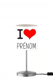Lampe de table I love Prénom - Personnalisable avec nom de ton choix