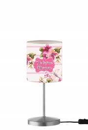 Lampe de table Pink floral Marinière - Je t'aime Maman