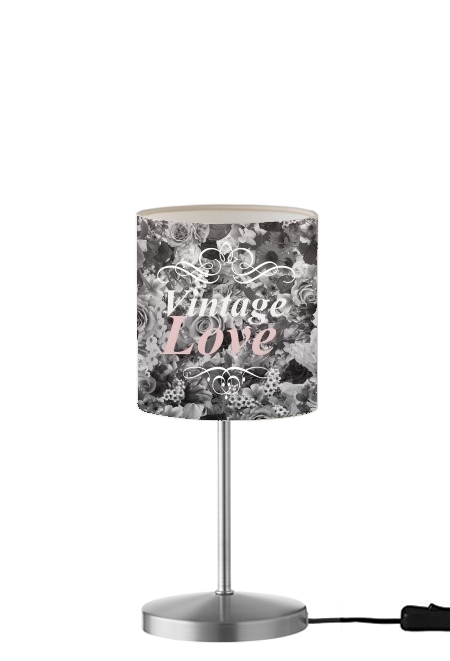 Lampe de table Vintage love en noir et blanc