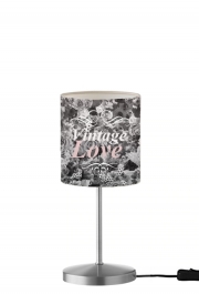 Lampe de table Vintage love en noir et blanc