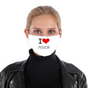 Masque alternatif I love Prénom - Personnalisable avec nom de ton choix