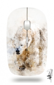 Souris sans fil avec récepteur usb Abstract watercolor polar bear