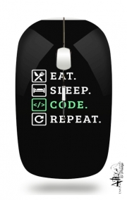 Souris sans fil avec récepteur usb Eat Sleep Code Repeat
