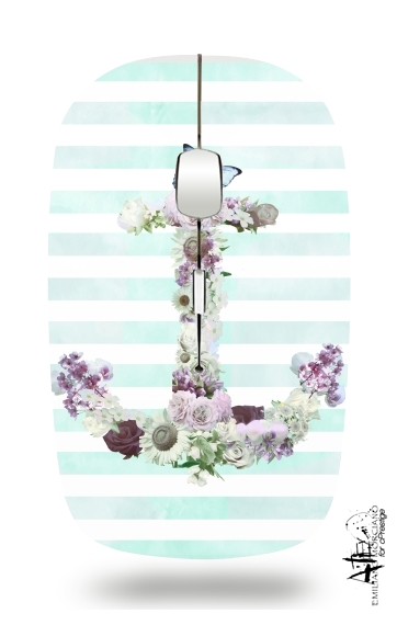Souris sans fil avec récepteur usb Floral Anchor in mint
