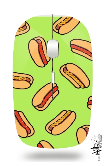 Souris sans fil avec récepteur usb Hot Dog pattern