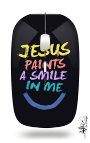 Souris sans fil avec récepteur usb Jesus paints a smile in me Bible