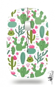 Souris sans fil avec récepteur usb Minimalist pattern with cactus plants