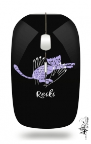 Souris sans fil avec récepteur usb Reiki Animal chat violet