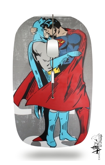 Souris sans fil avec récepteur usb Superman And Batman Kissing For Equality