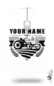 Souris sans fil avec récepteur usb Tracteur Logo personnalisable prénom date de naissance
